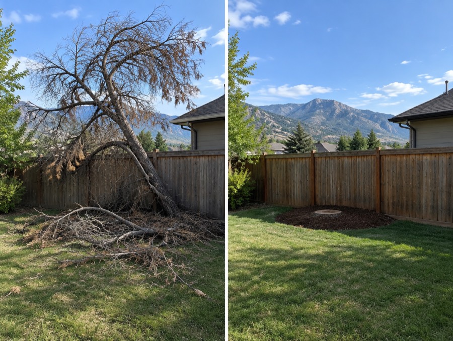 Before and after a tree removal